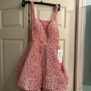 Pink sequin formal short